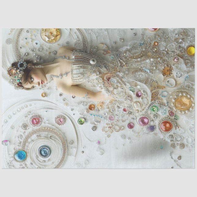 Decoupage Lady Jewelry Art Swirling Muster Seidenpapier (Vorderseite)