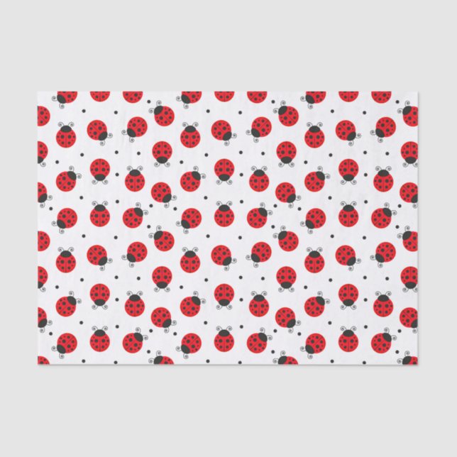 Decoupage Ladybug Insekt Red Tissue Paper Seidenpapier (Vorderseite)