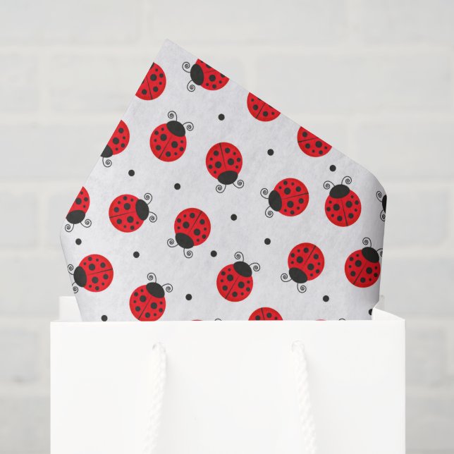 Decoupage Ladybug Insekt Red Tissue Paper Seidenpapier (Geschenktüte)