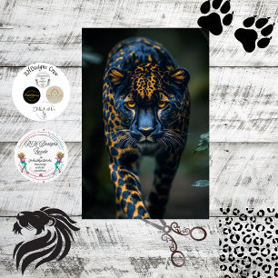 Decoupage Leopard Dunkle Spots Piercing Blick Seidenpapier