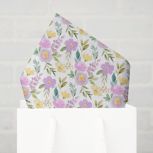 Decoupage Lila Gelbe Blume Seidenpapier (Geschenktüte)