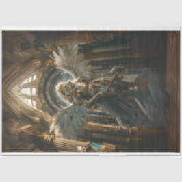 Decoupage Lion Guardian Sacred Hall Angel Wings Seidenpapier