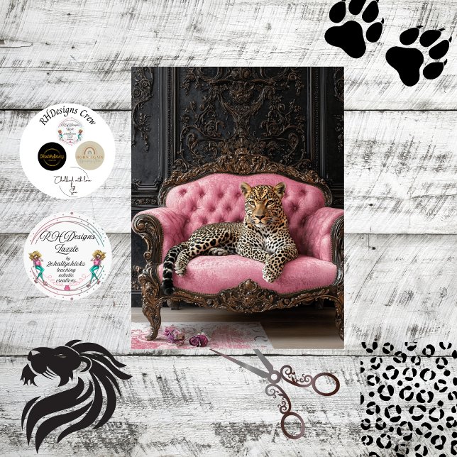 Decoupage Luxuriöse Vintag Leopard Lounges Seidenpapier (Von Creator hochgeladen)