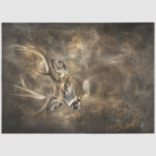 Decoupage Majestic Deer 9 Point Earthy Backgroud Seidenpapier