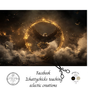 Decoupage Majestic Eagle Golden Ring Flying Seidenpapier