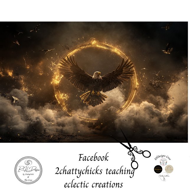 Decoupage Majestic Eagle Golden Ring Flying Seidenpapier (Von Creator hochgeladen)