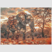 Decoupage Majestic Elephant Schöne Beleuchtung