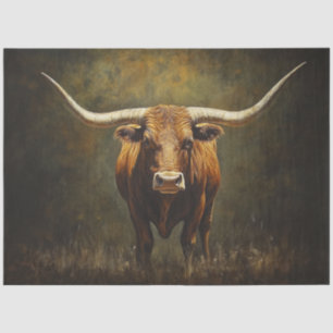 Decoupage Majestic Longhorn Bull Reddish Brown Seidenpapier
