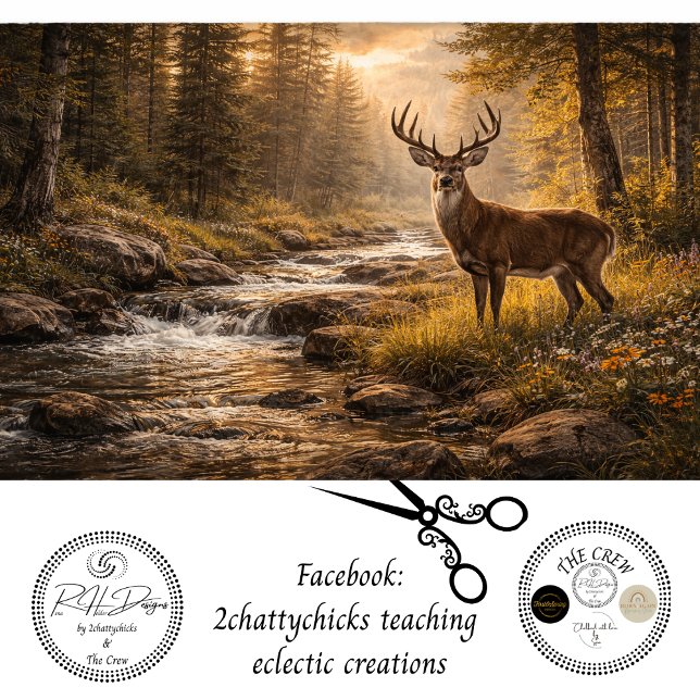 Decoupage Majestic Wildlife Deer Standing Field Seidenpapier (Von Creator hochgeladen)