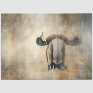 Decoupage Mallard Duck Pond & Reflection Seidenpapier
