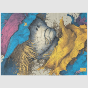 Decoupage Melancholy Scarecrow Portrait Rustikal Seidenpapier