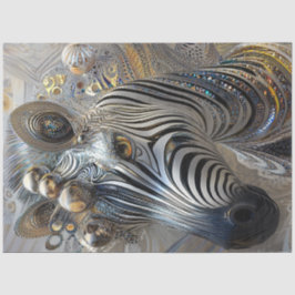 Decoupage Metallic Adorned Zebra Jewel Patterns Seidenpapier