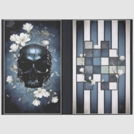 Decoupage Midnight Skull with Magnolia Seidenpapier