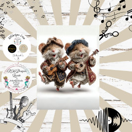 Decoupage Minstrel Mice Fur Feather Funk Band Seidenpapier