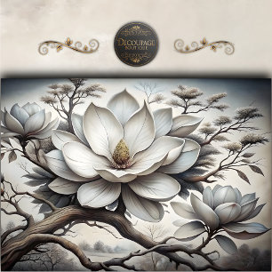 Decoupage mit südlicher Magnolienblüte Seidenpapier