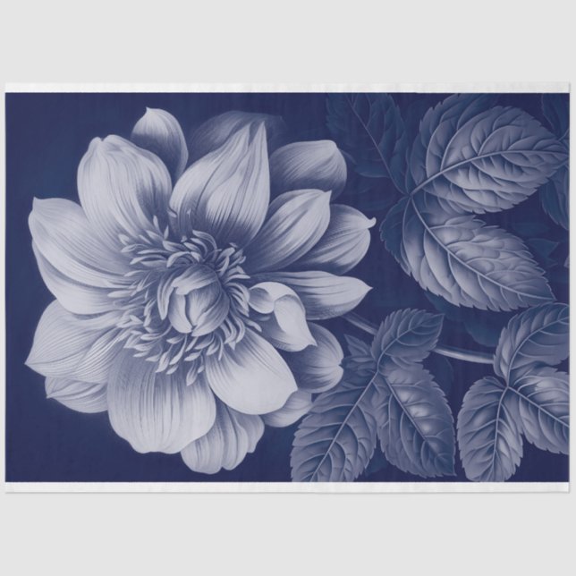 Decoupage Möbel daliah Navy blau monochromatisch Seidenpapier (Vorderseite)