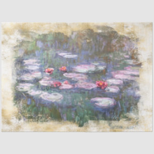 ** Decoupage Monet Lily Pond Floral Vintag AR23  Seidenpapier