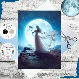 Decoupage Moonlit Celestial Hexe Twin Orbs Seidenpapier