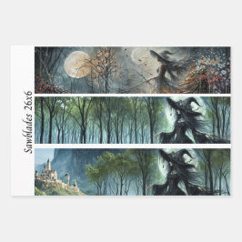 Decoupage Moonlit Gothic Forest & Witch Handsaws Geschenkpapier Set