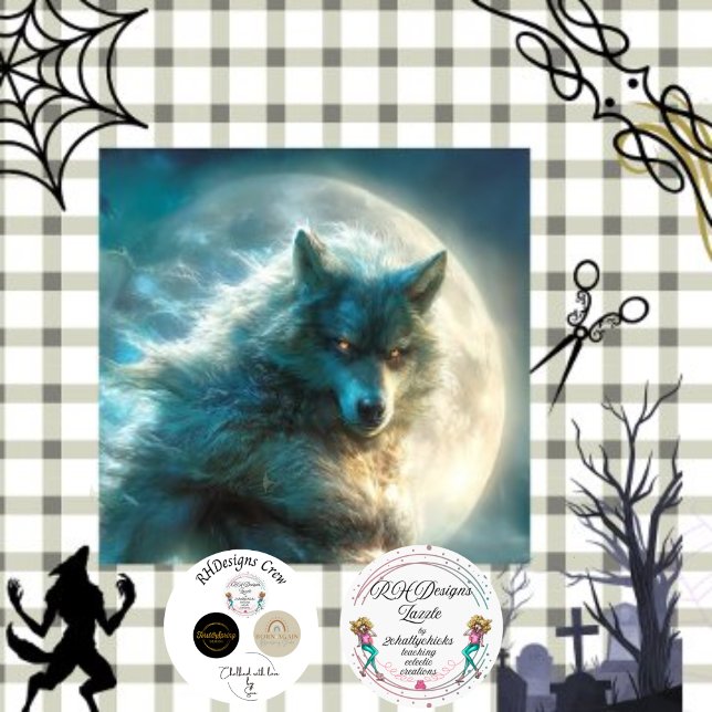 Decoupage Moonlit Werewolf Fantasy Creature Seidenpapier (Von Creator hochgeladen)