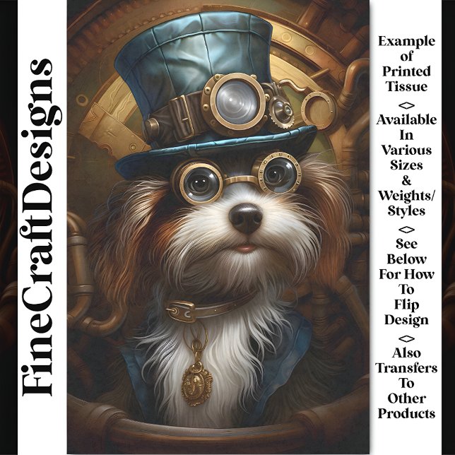 Decoupage Mousseline Steampunk Dog Imitats Ink 033 Seidenpapier (Von Creator hochgeladen)