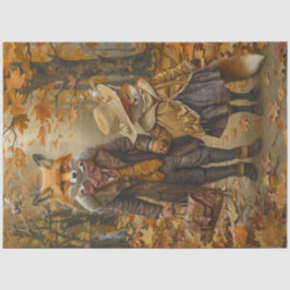 Decoupage Mr Fox Bridges & Daughter Lily Seidenpapier