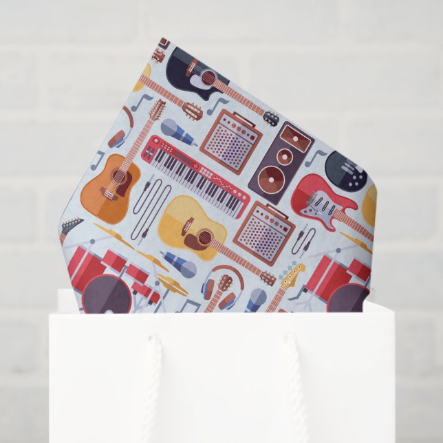 Decoupage Music Birthday Party Musikinstrumente Seidenpapier (Geschenktüte)