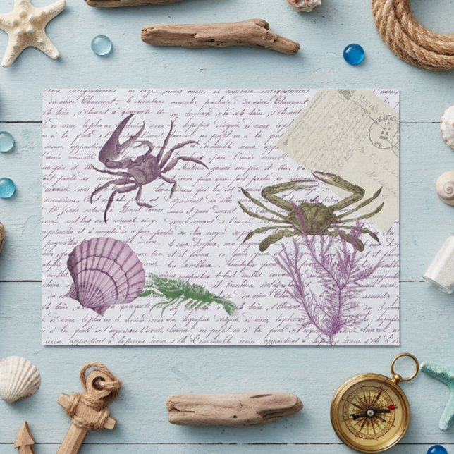 Decoupage Nautical Crab Crustacean Seidenpapier (Von Creator hochgeladen)