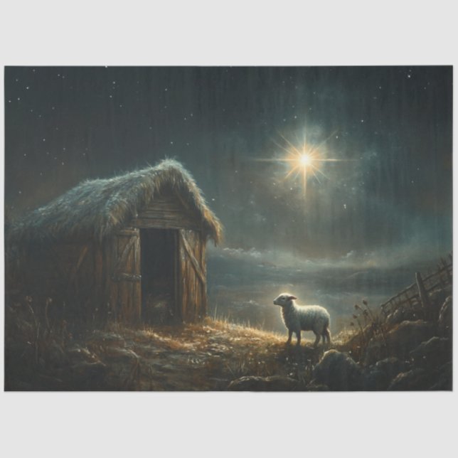 Decoupage North Star Lamb Jesus Birth Seidenpapier (Vorderseite)
