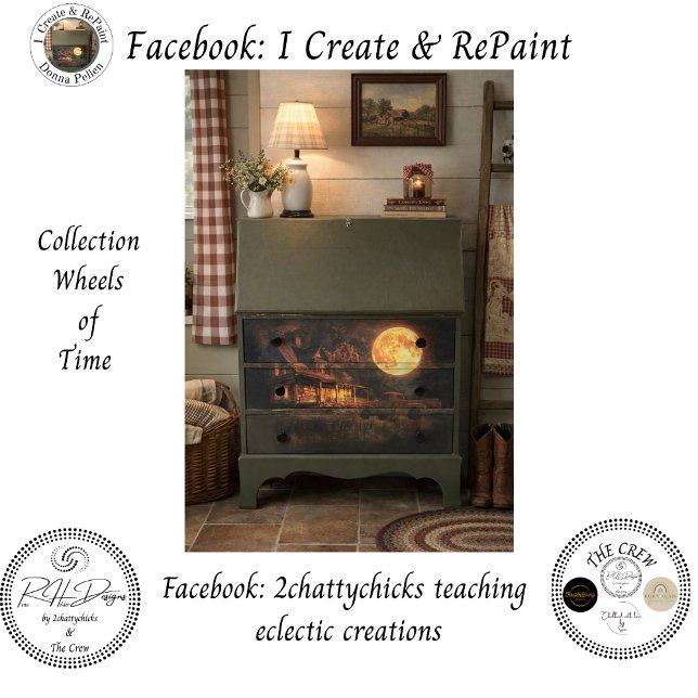 Decoupage Nostalgischer Rustikaler Bauernhof Mond  Seidenpapier (Von Creator hochgeladen)