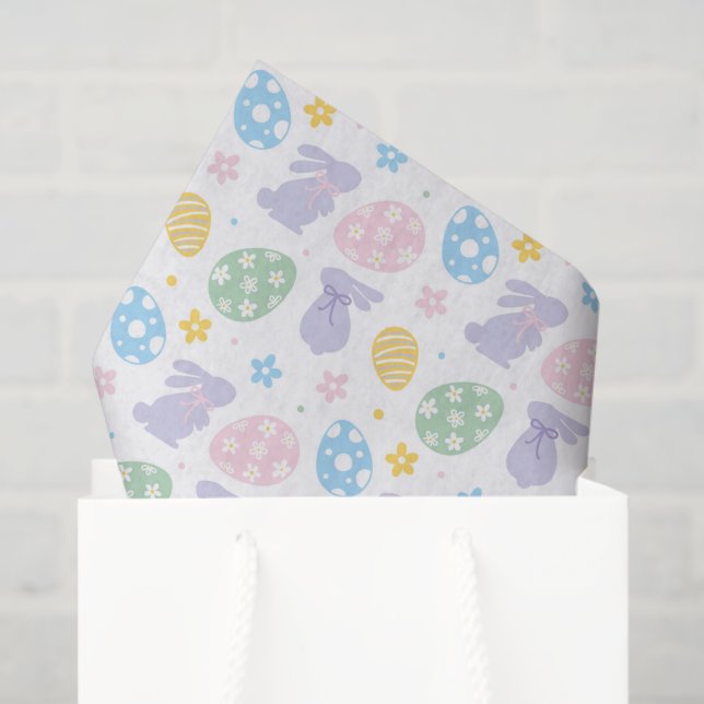 Decoupage Oaster Bunny Eggs Pastell Seidenpapier (Geschenktüte)