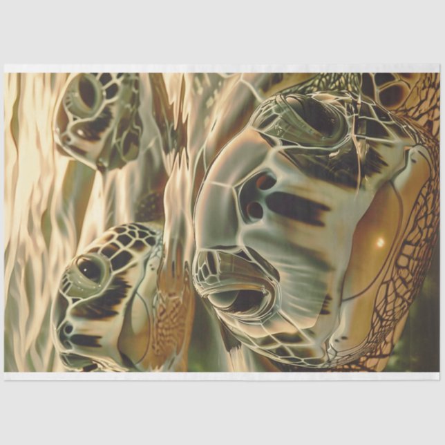 Decoupage Ocean Turtle Fotografie Seidenpapier (Vorderseite)