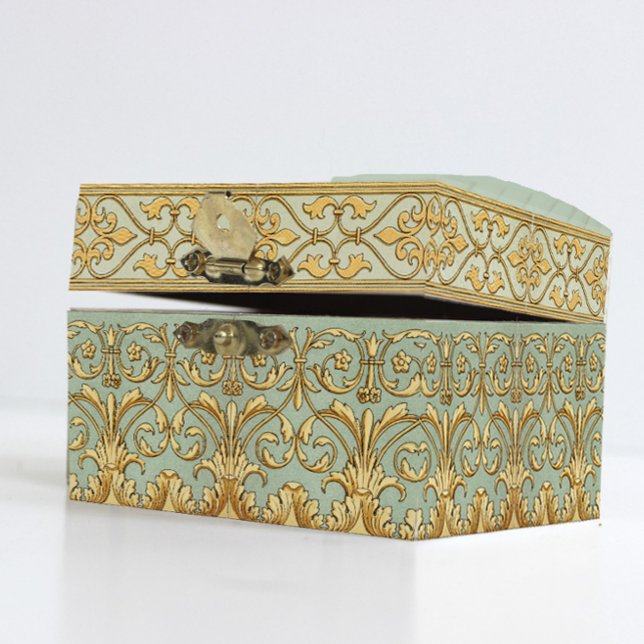 Decoupage of French Blue Gold Verziert Floral Seidenpapier (Von Creator hochgeladen)