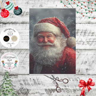 Decoupage Ole Saint Nick Santa Claus Seidenpapier