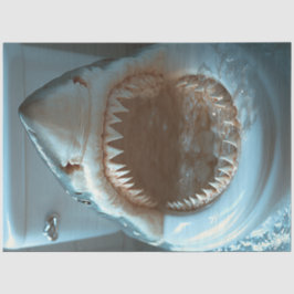 Decoupage Open Mouth Shark Toilettensitz Seidenpapier