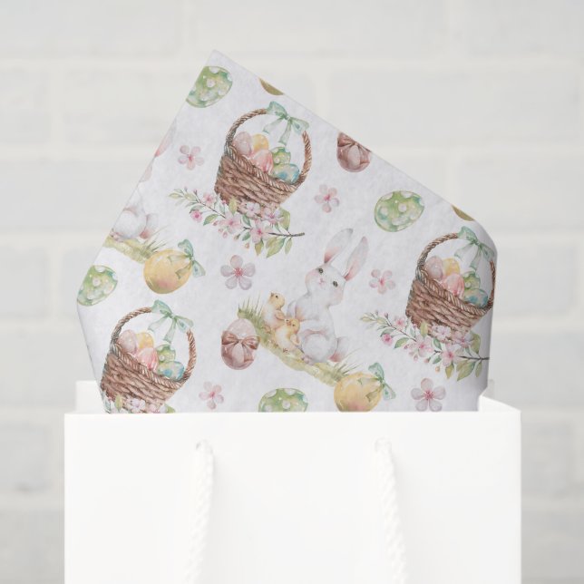 Decoupage Osterkorb Bunny Wcolor Seidenpapier (Geschenktüte)