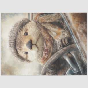 Decoupage Otter Retro Vintage Car Seidenpapier