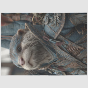 Decoupage Otter Warrior Blue Anzug Seidenpapier