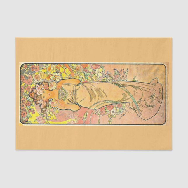Decoupage Paper 10"x15" - Alphonse Mucha 10 Seidenpapier (Vorderseite)