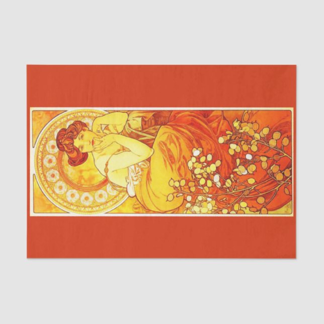 Decoupage Paper 10"x15" - Alphonse Mucha 17 Seidenpapier (Vorderseite)