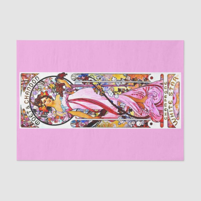 Decoupage Paper 10"x15" - Alphonse Mucha 1 Seidenpapier (Vorderseite)