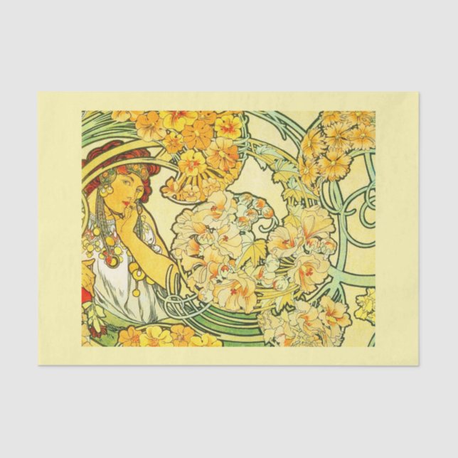 Decoupage Paper 10"x15" - Alphonse Mucha 35 Seidenpapier (Vorderseite)