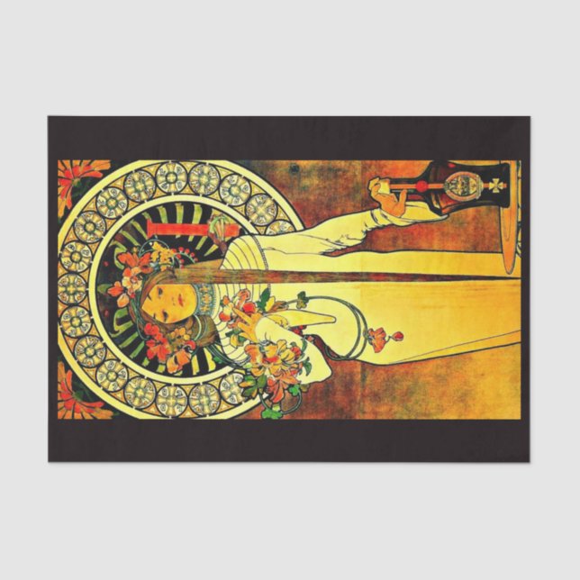 Decoupage Paper 10"x15" - Alphonse Mucha 6 Seidenpapier (Vorderseite)