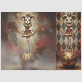 Decoupage Paper Melancholic Clown  Seidenpapier