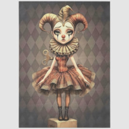 Decoupage Paper Melancholic Clown  Seidenpapier