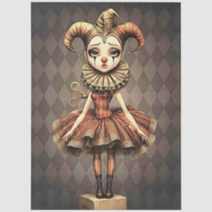 Decoupage Paper Melancholic Clown Seidenpapier