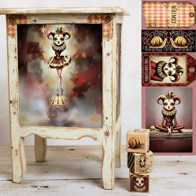 Decoupage Paper Melancholic Clown  Seidenpapier (Von Creator hochgeladen)