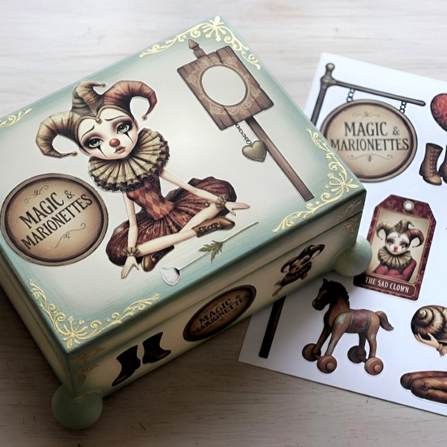 Decoupage Paper Melancholic Clown  Seidenpapier (Von Creator hochgeladen)