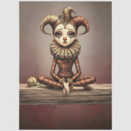 Decoupage Paper Melancholic Clown  Seidenpapier
