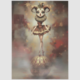 Decoupage Paper Melancholic Clown  Seidenpapier